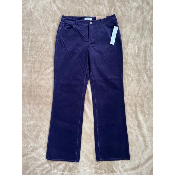 NWT Coldwater Creek Natural Fit Bootcut Leg Purple Corduroy Pants Women Size 10 - Picture 1 of 7
